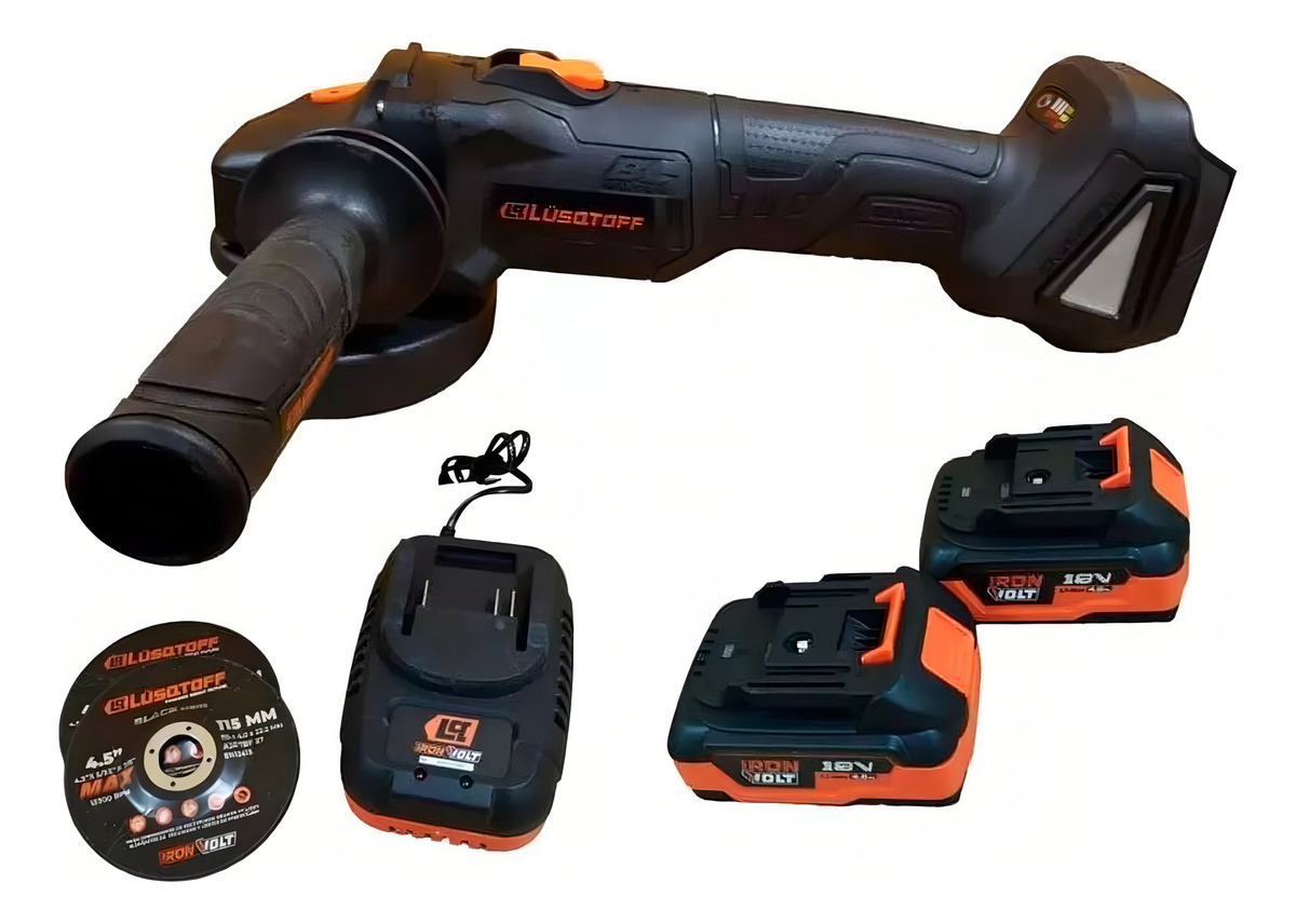 Amoladora Angular Inalambrica Lusqtoff Black Series 2 Bateri Color Negro Frecuencia 18 V