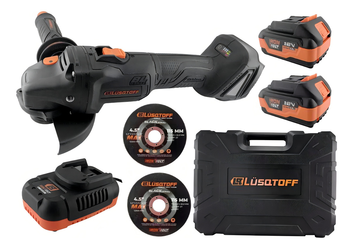 Amoladora Angular Inalambrica Lusqtoff Black Series 2 Bateri Color Negro Frecuencia 18 V - Imagen 4