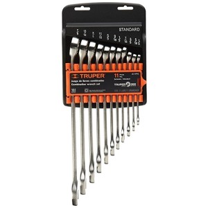 Llave Combinada Truper Juego 1/4 A 7/8 11p Est.plast Jc11pe