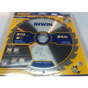 Disco Sierra Circular 210mm 24 Dientes Irwin Herracor