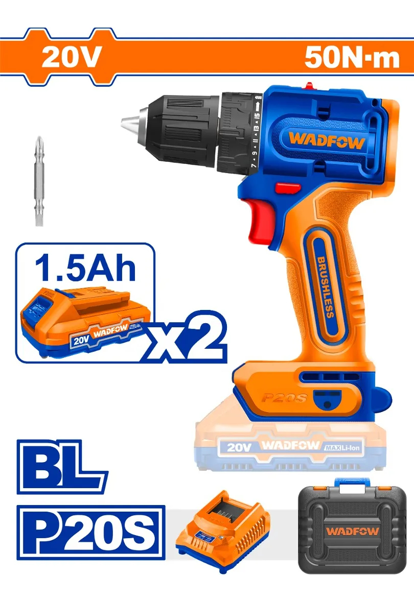 Atornillador A Bateria P20s 50nm 2x Bat Carg Wadfow - Imagen 2
