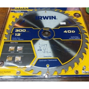 Disco Sierra Circular 300mm 40 Dientes Irwin Herracor