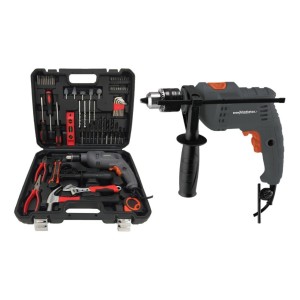 Taladro Percutor Gladiator 13mm En Valija Con 60 Accesorios
