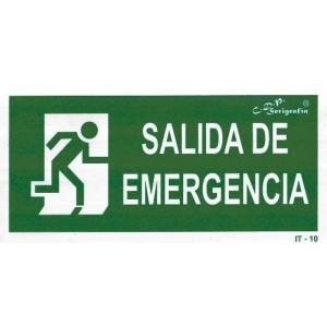 EXTINGUIDOR INCENDIO CARTEL SALIDA EMERGENCIA 30X15