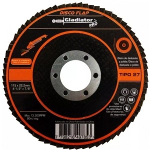 DISCO FLAP P/METAL IMPORTADO 4'1/2 -GRANO 36 GLADIADOR
