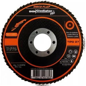DISCO FLAP P/METAL IMPORTADO 4'1/2 -GRANO 100 GLADIADOR