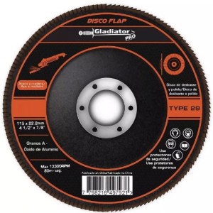 DISCO FLAP P/METAL IMPORTADO 4'1/2 -GRANO 60 GLADIADOR