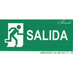 EXTINGUIDOR INCENDIO CARTEL SALIDA 30X15