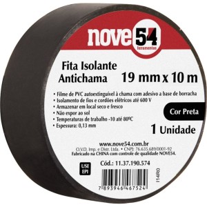 CINTA AISLADORA NOVE 54 NEGRA 10 MTS